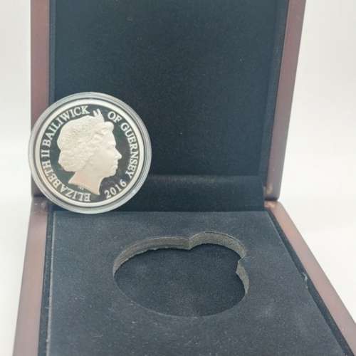 2016 SILVER PROOF JERSEY &pound;5 COIN WOOD LIKE BOX + COA PRINCE PHILIP 95th /銀價...