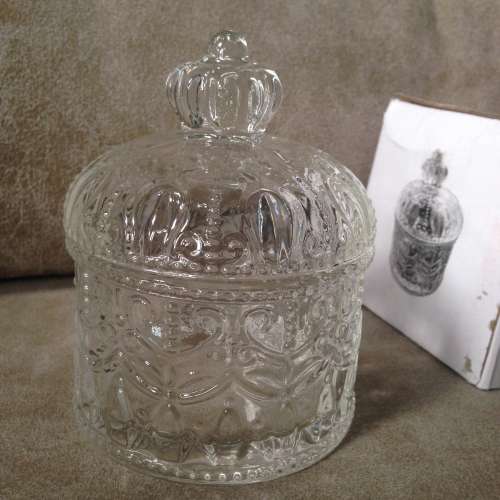 🍬 Glass Decorative Jar / Candy Jar / Cosmetic Jar 9x11.5cm NEW 全新 玻璃 糖果...