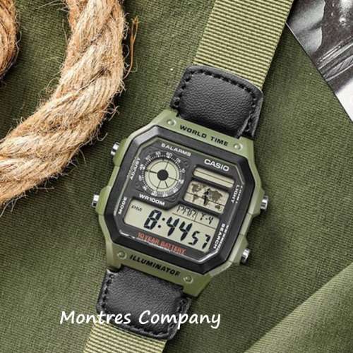 Montres Company 香港註冊公司(32年老店) 卡西歐 CASIO 世界地圖 十年電池壽命 AE-...