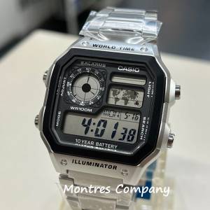 Montres Company 香港註冊公司(32年老店) 卡西歐 CASIO 世界地圖 十年電池壽命 AE-...