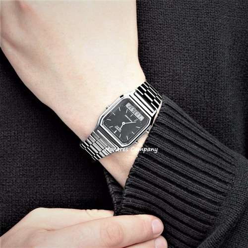 Montres Company 香港註冊公司(32年老店) 卡西歐 CASIO 不鏽鋼錶帶 細錶徑 AQ-230A-...