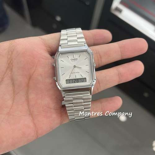 Montres Company 香港註冊公司(32年老店) 卡西歐 CASIO 不鏽鋼錶帶 細錶徑 AQ-230A...
