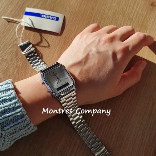 Montres Company 香港註冊公司(32年老店) 卡西歐 CASIO 不鏽鋼錶帶 細錶徑 AQ-230A...