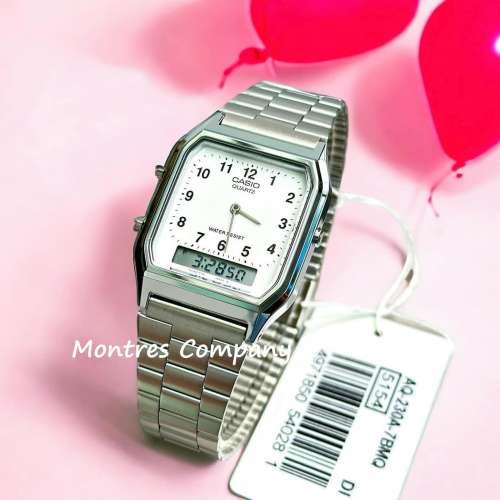 Montres Company 香港註冊公司(32年老店) 卡西歐 CASIO 不鏽鋼錶帶 AQ230 AQ-230A-7...