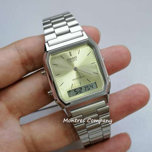 Montres Company 香港註冊公司(32年老店) 卡西歐 CASIO 不鏽鋼錶帶 AQ230 AQ-230A-9...