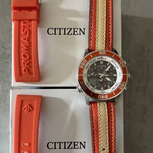 Citizen 44mm 太陽能 光動能 eco drive 雙顯示 200m 潛水錶 跟2條錶帶