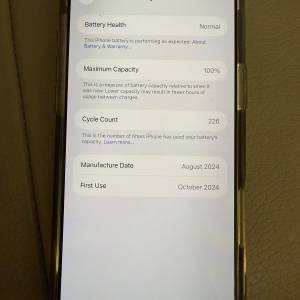 iPhone 16 pro max Natural Titanium 原裝電池100%