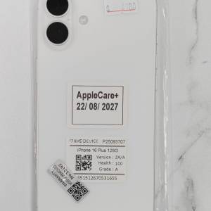 applecare plus 到27年！港版雙卡iphone16 plus 128gb whit 白色