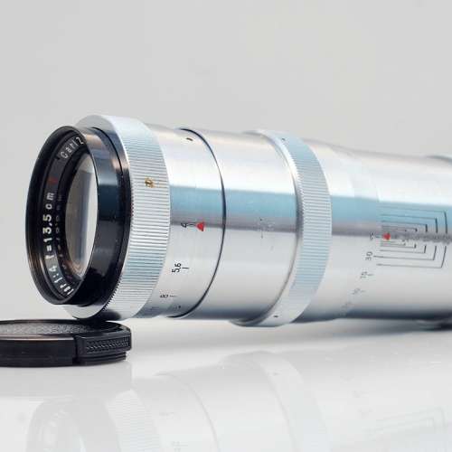 黃銅重版 Carl Zeiss Jena 紅T Triotar 135mm f4, Germany (非常新淨, 15葉)