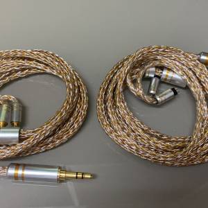 16絞金銀銅800芯(單晶銅+單晶銅鍍銀+單晶銅渡24K金)MMCX/0.78 2針-3.5/4.4頭