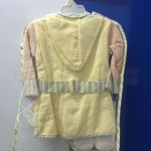 Baby Hooded Bath Robe + Slippers Gift Set for 0-6months NEW 嬰兒浴袍套裝