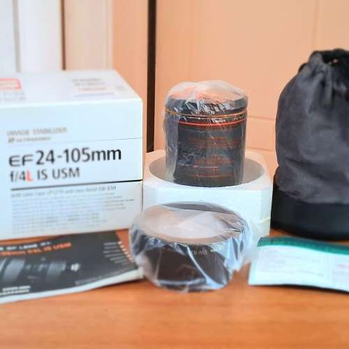 少有Full set極新淨 Canon EF 24mm-105mm f/4L, 鏡片清澈,保証沒有發霉或起霞。