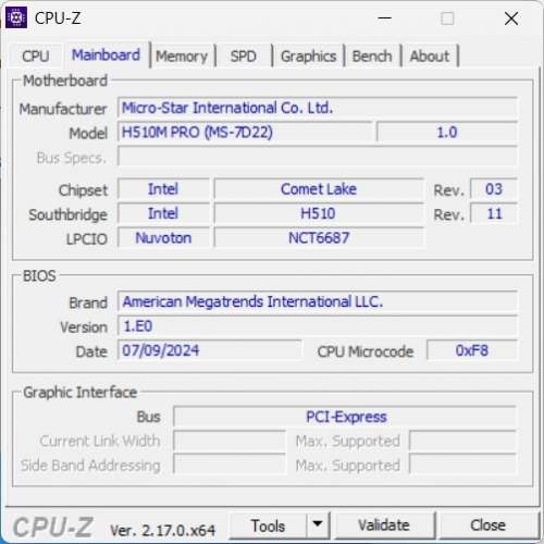 CPU & 主機板 - MSI H510M PRO + Intel Core i3-10100 有核顯