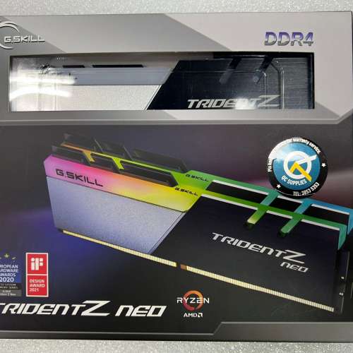 全新未開Trident Z Neo (焰光戟) DDR4-3600 CL18-22-22-42 1.35V 64GB (2x32GB)記憶體