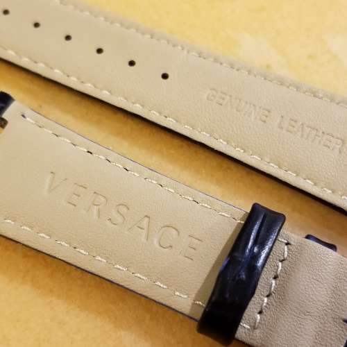VERSACE 24mm 真皮錶帶 全新 黑色真皮錶帶