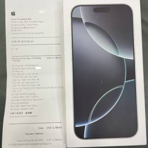 100% New 全新開封未激活 iPhone 16 Pro Max 1TB 白色 香港行貨 有蘋果單 自用首選超...