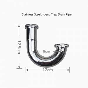 Stainless Steel J-bend Trap Brass Nuts Drain Pipe (NEW) 全新不銹鋼J型隔氣銅帽...