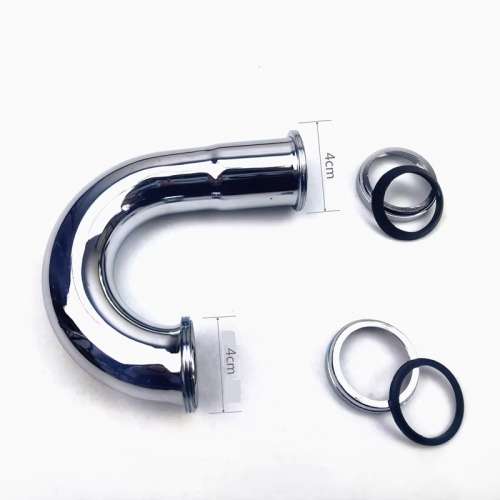 Stainless Steel J-bend Trap Brass Nuts Drain Pipe (NEW) 全新不銹鋼J型隔氣銅帽...