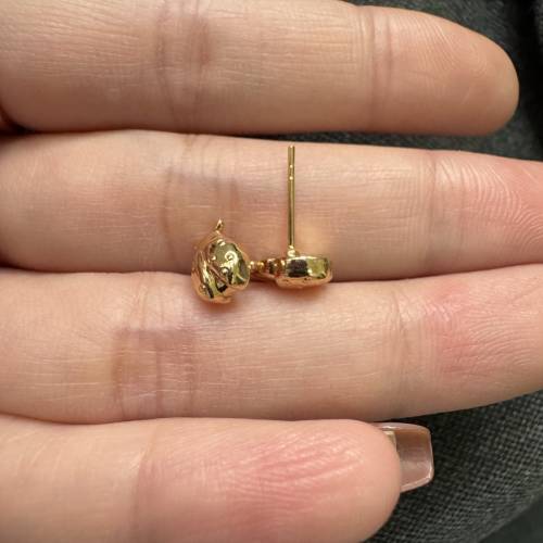 18k金甲蟲耳環（耳釘）