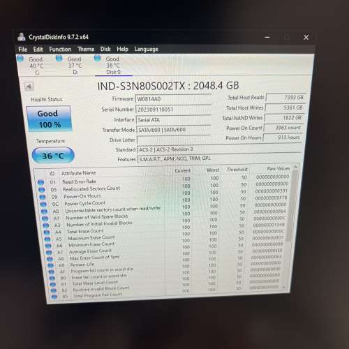 Indilinx 2TB M.2 Sata協議