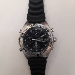 Vintage Seiko 7T32-6L90 200meters Quartz Alarm Chronograph W/Rubber Band