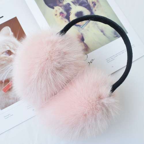 粉紅色狐狸帽耳罩
