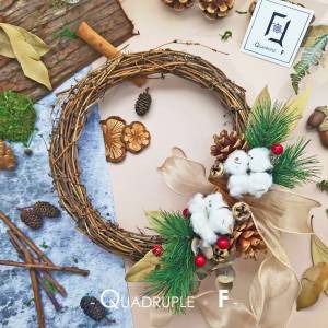 [門市自取][QuadrupleFlower] 💐❤️✨ 原始聖誕花環 | 棉花聖誕花圈 保鮮花 聖誕節...