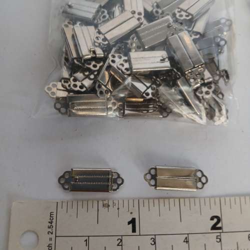 清理存貨平售， 一手 250個 1/2/3行 珠鏈扣,7x13mm, 日本進口舊存貨，diy 配頸鏈/手...