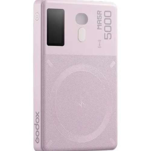 Godox 神牛 MA5R 磁吸式全彩 RGB LED 補光燈連充電寶 (粉紅色)