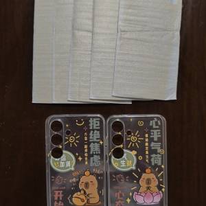For Samsung S24 名廠品牌五張防爆用到指紋保護貼和兩個公仔軟套 [***100%全新] (**...