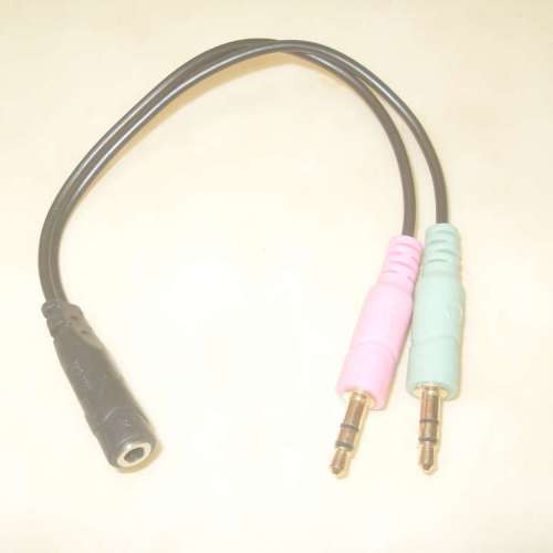 全新轉線 將手機耳機轉適合電腦及筆記本用麥克風及耳機線