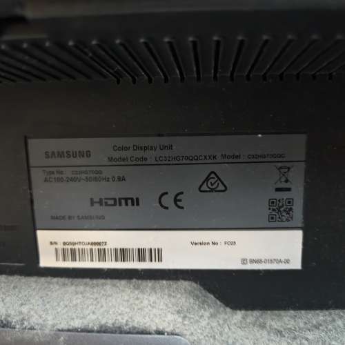 Samsung 顯示器 LC32HG70QQCXK
