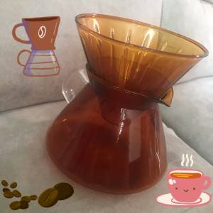 ☕️  Coffee Filter Cup + Drip Pot Glass USED 咖啡 錐形 咖啡濾杯 + 咖啡壺 ☕️