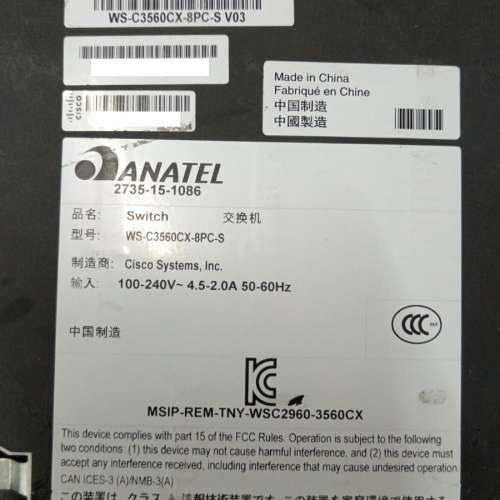 Cisco WS-C3560CX-8PC-S Catalyst 3560-CX Switch