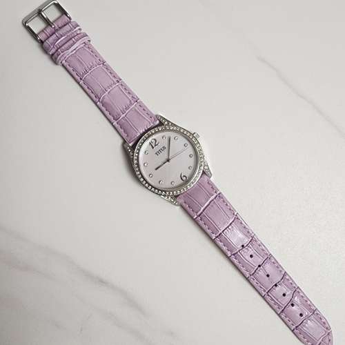 Titus 女裝手錶 水晶錶圈 真皮錶帶