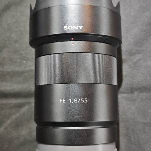sony 55/1.8 ZA 索尼 55mm 55 FE 冇盒冇單冇保 有罩有袋 送filter 鏡片通透冇花冇...