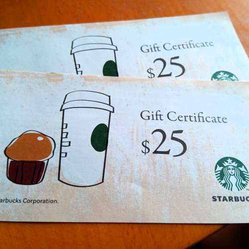 Starbucks (星巴克) $25禮券2張8折