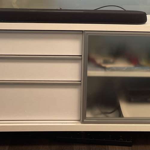 白木紋色47吋玻璃趟門三櫃桶地櫃