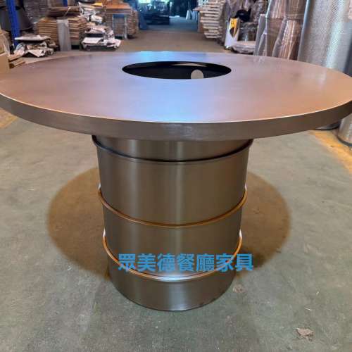 韓式烤肉餐桌，不鏽鋼桌子，拉絲不鏽鋼餐檯，火鍋店餐枱，不鏽鋼餐桌訂造