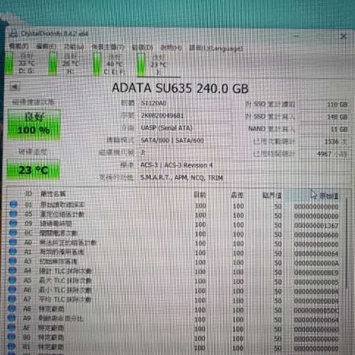 ADATA SU635 SSD連Orico 外置硬碟盒