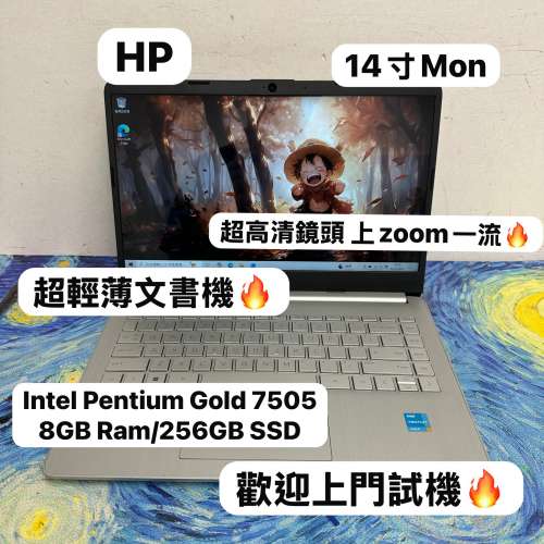(性價比高超輕薄🔥HP文書機)HP Intel Pentium (R) Gold 7505 /4,8GB Ram/128,256,5...