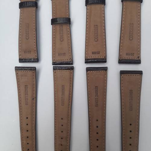 ( 最後四條, 靚到飛起 ) 全新Seiko 20mm啡色真蜥蝪皮帶 ( 每條計 )