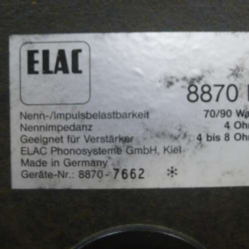 Elac 8870 II  三路音箱一對
