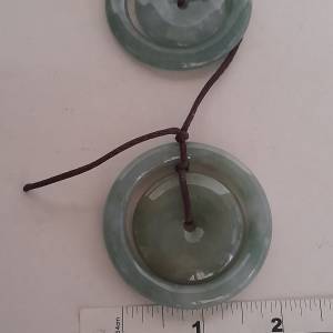 翡翠A玉子母平安扣，油青圓滑好水頭，大約35/55mm. 一套三百元兩套五百元。no.31.1.25
