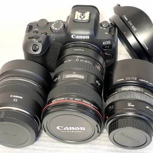 Canon R6, RF 35mm f1.8, EF to RF adaptor, EF 17-40mm f4L, EF 50mm f1.4
