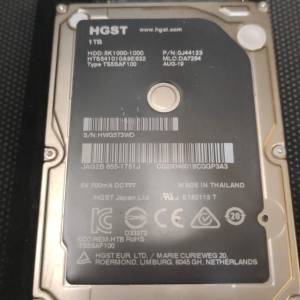 HGST 1TB 2.5吋硬碟 無壞區