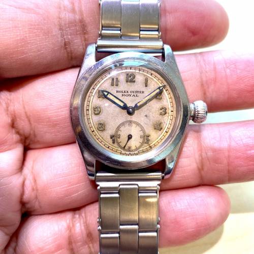 古董勞力士1941年製造鋼手上鏈, 操兵數字面, Rolex Oyster Royal 型號2280