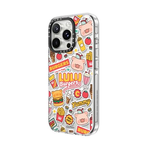 全新未用過✨Casetify BURGERS STICKERMANIA BY LULU THE PIGGY 透明手機殼 MagSafe...