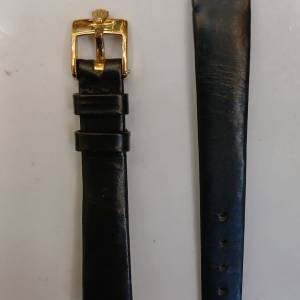 全新Vintage Rolex Lady's 14mm Leather Strap w/12mm Rolex Gold-Plated Buckle