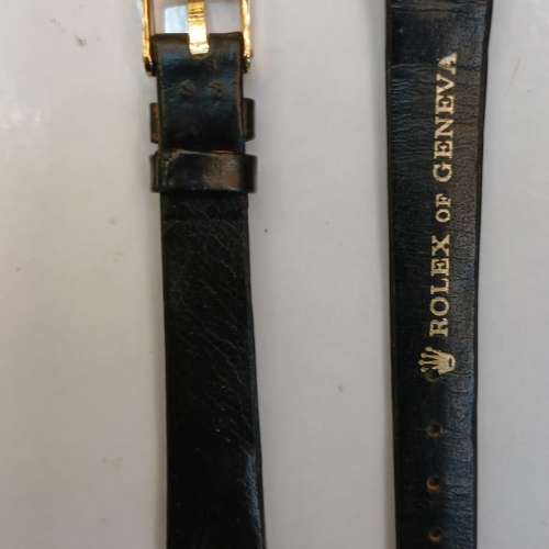 全新Vintage Rolex Lady's 14mm Leather Strap w/12mm Rolex Gold-Plated Buckle